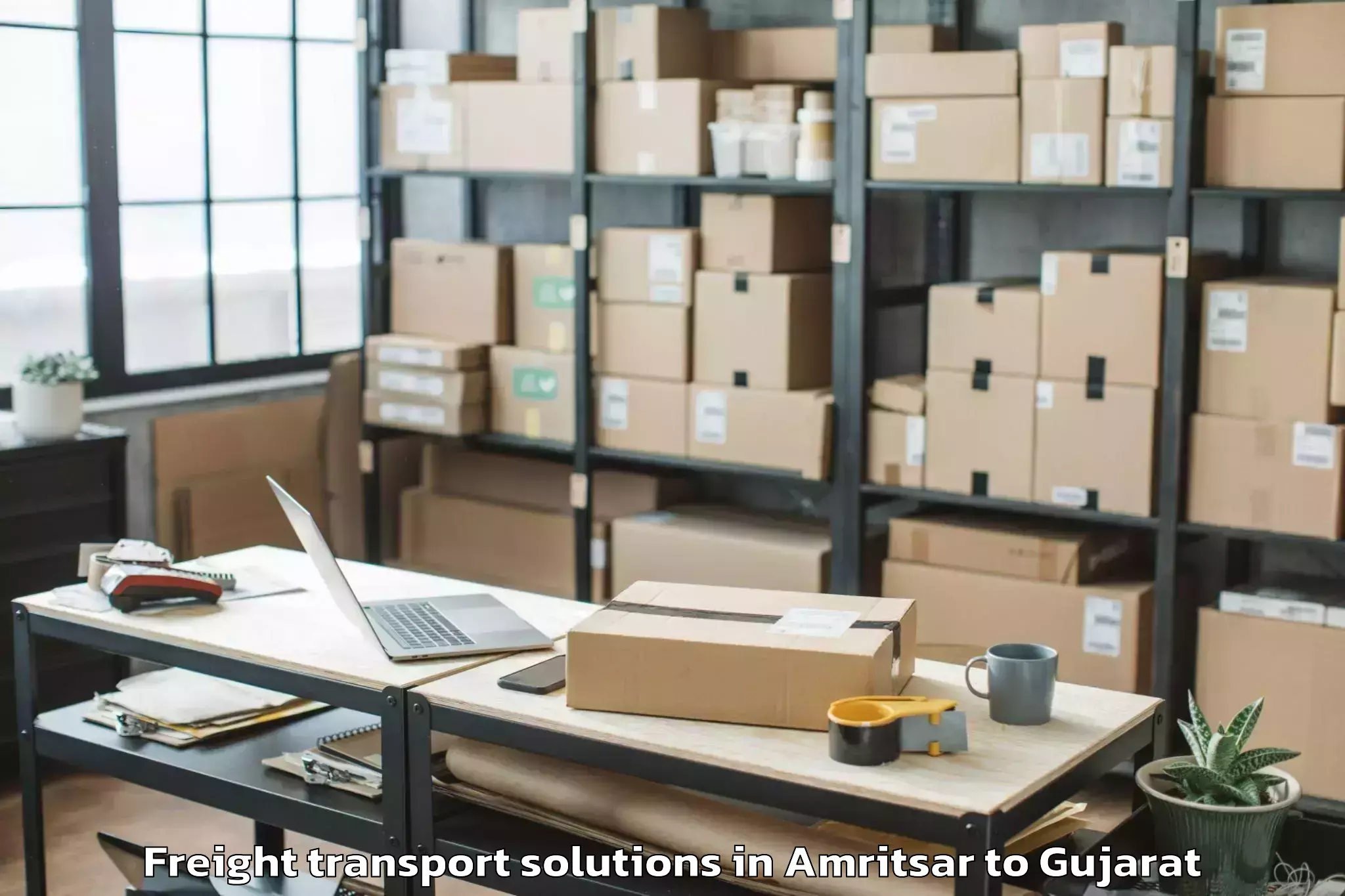 Reliable Amritsar to Jodiya Bandar Freight Transport Solutions